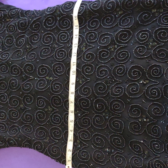 Vintage Stenay black silk sequin dress size 8 - Picture 9 of 14